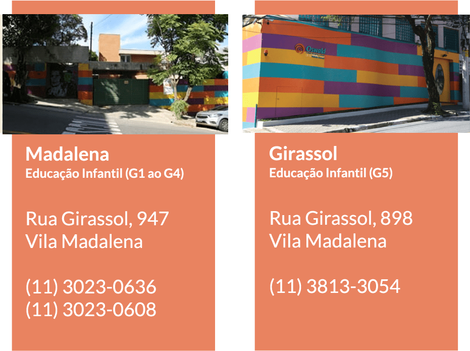 Unidades da Educação Infantil do Colégio Oswald de Andrade Unidades da Educação Infantil do Colégio Oswald de Andrade