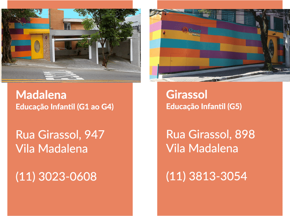 Unidades da Educação Infantil do Colégio Oswald de Andrade