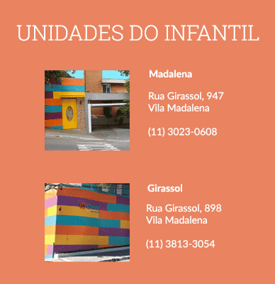 Unidades da Educação Infantil do Colégio Oswald de Andrade